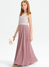 Load image into Gallery viewer, Magdalena Chiffon Lace Floor-Length V-neck A-Line Junior Bridesmaid Dresses