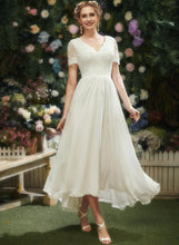 Load image into Gallery viewer, With Wedding Dresses Hadley Dress Wedding Lace Asymmetrical V-neck A-Line