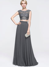 Load image into Gallery viewer, Beading Floor-Length Neck Anabelle Prom Dresses Sequins Chiffon A-Line With Scoop