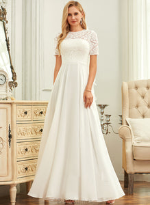 Neck Scoop Chiffon Floor-Length Miya Lace Wedding A-Line Dress Wedding Dresses