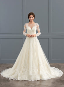 Lace Cora Wedding Dresses Train Court Wedding Dress Ball-Gown/Princess Tulle Illusion