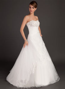 With Beading Wedding Dresses Ruffle Dress Floor-Length Wedding Organza Addison Ball-Gown/Princess Lace Sweetheart