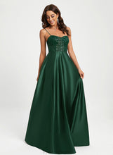 Load image into Gallery viewer, Floor-Length Sequins With Satin A-Line Callie Prom Dresses Sweetheart