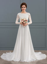 Load image into Gallery viewer, Chiffon Scoop Beading Wedding A-Line Dress Neck Court Elle With Wedding Dresses Train