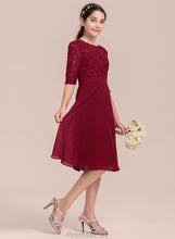 Load image into Gallery viewer, Junior Bridesmaid Dresses Knee-Length Scoop Scarlett A-Line Neck Chiffon