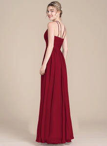 A-Line Viviana With Prom Dresses Scoop Floor-Length Chiffon Ruffle