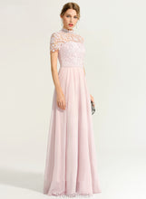 Load image into Gallery viewer, Chiffon Floor-Length Brielle Prom Dresses A-Line Sequins Lace Neck With High