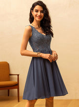 Load image into Gallery viewer, A-Line Prom Dresses Beading Chiffon With Nylah Knee-Length V-neck