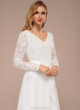 Load image into Gallery viewer, Chiffon A-Line Wedding Dress Wedding Dresses Asymmetrical Lace V-neck Karley