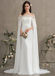 Sheath/Column Wedding Dresses Train Wedding Chiffon Alexus Dress Court