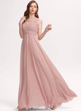 Load image into Gallery viewer, V-neck Chiffon Prom Dresses Amani Floor-Length Ruffle A-Line With