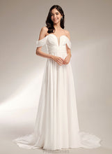 Load image into Gallery viewer, Wedding Dresses With Pleated Dress Train Court Catalina Off-the-Shoulder A-Line Wedding