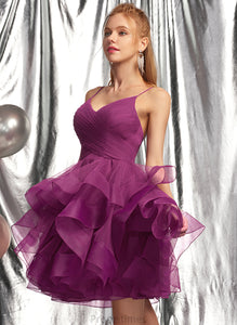 Alana Tulle Ball-Gown/Princess Short/Mini V-neck Prom Dresses