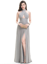 Load image into Gallery viewer, Pleated Taylor Floor-Length Chiffon Halter With A-Line Prom Dresses