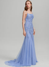 Load image into Gallery viewer, Tara Square Trumpet/Mermaid Prom Dresses Train Neckline Tulle Sequins Sweep With