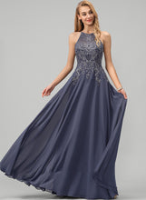 Load image into Gallery viewer, Sequins A-Line With Scoop Chiffon Lace Floor-Length Corinne Neck Prom Dresses