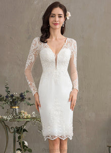 Crepe Wedding Dresses Cheyanne Dress Sheath/Column Wedding V-neck Stretch Knee-Length