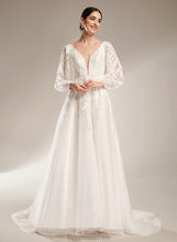 Load image into Gallery viewer, Train With Wedding Sequins Ball-Gown/Princess Dress Chapel Wedding Dresses V-neck Laylah