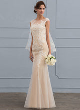 Load image into Gallery viewer, Zariah Trumpet/Mermaid Wedding Neck Floor-Length Tulle Dress Lace Wedding Dresses Scoop