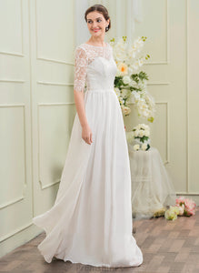 Illusion A-Line Jaelyn Dress Wedding Dresses Chiffon Floor-Length Wedding