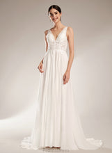 Load image into Gallery viewer, Court Train Wedding Wedding Dresses Miya Sequins With A-Line Dress Beading V-neck