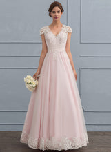 Load image into Gallery viewer, Wedding Ball-Gown/Princess With Sequins V-neck Floor-Length Wedding Dresses Valentina Lace Beading Dress Tulle