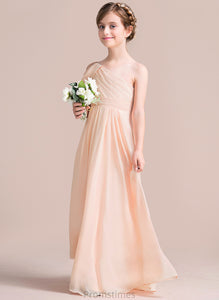 Junior Bridesmaid Dresses Floor-Length Alena Ruffle With Chiffon A-Line One-Shoulder