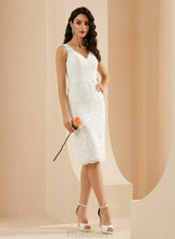 Load image into Gallery viewer, Ellie Wedding Dress V-neck Sheath/Column Wedding Dresses Knee-Length