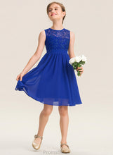 Load image into Gallery viewer, Jimena Scoop A-Line Knee-Length Neck Junior Bridesmaid Dresses Lace Chiffon