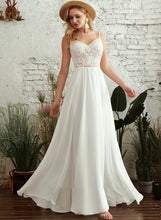 Load image into Gallery viewer, Split V-neck Beading Dress Zoe A-Line Floor-Length Wedding Dresses Front Wedding With