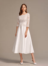 Load image into Gallery viewer, Pockets Wedding Mattie Neck A-Line Tea-Length Wedding Dresses With Dress Scoop