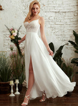 Load image into Gallery viewer, Wedding Split A-Line Wedding Dresses Floor-Length V-neck Ashlyn Dress With Front