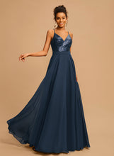 Load image into Gallery viewer, Prom Dresses Floor-Length Sequined V-neck Chiffon A-Line Sequins With Marina