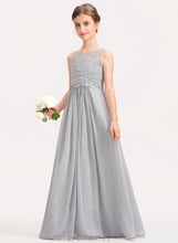 Load image into Gallery viewer, Neck Chiffon Floor-Length Lace Junior Bridesmaid Dresses A-Line Scoop Nydia