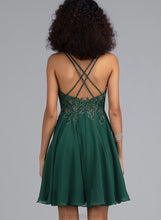 Load image into Gallery viewer, Prom Dresses Short/Mini Chiffon Beading A-Line Sequins With V-neck Mylee