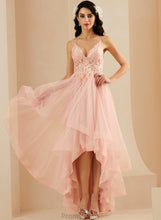 Load image into Gallery viewer, Pru Ball-Gown/Princess Lace V-neck With Tulle Asymmetrical Prom Dresses