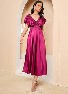 Prom Dresses Tea-Length Chloe V-neck A-Line