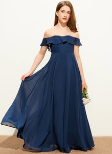 Yoselin A-Line Chiffon Junior Bridesmaid Dresses Off-the-Shoulder Floor-Length