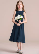 Load image into Gallery viewer, A-Line Tea-Length Scoop Ruffle Neck Chiffon With Michelle Junior Bridesmaid Dresses