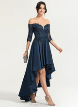 Load image into Gallery viewer, Hayden Ball-Gown/Princess With Prom Dresses Satin Sequins Asymmetrical Off-the-Shoulder