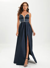 Load image into Gallery viewer, With Prom Dresses Ball-Gown/Princess Emily V-neck Satin Floor-Length Sequins Beading