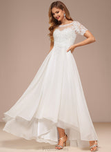 Load image into Gallery viewer, Dress Wedding Dresses Neck Asymmetrical Boat Wedding A-Line Lace Mareli Chiffon