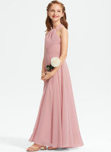 Load image into Gallery viewer, Neckline With Ruffle Scarlet Floor-Length Junior Bridesmaid Dresses Square Chiffon A-Line