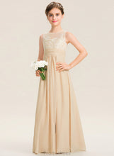 Load image into Gallery viewer, Chiffon Floor-Length A-Line Lace Scoop Taniyah Neck Junior Bridesmaid Dresses