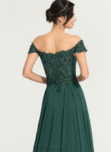 Load image into Gallery viewer, A-Line Sweep Off-the-Shoulder Chiffon Prom Dresses Train Anabelle With Sequins Lace