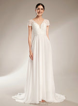 Load image into Gallery viewer, Court Bow(s) Dress V-neck A-Line Wedding Train Wedding Dresses With Brooke