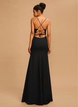 Load image into Gallery viewer, Ruffle Floor-Length Neckline Stretch Crepe Square With Kadence Prom Dresses Sheath/Column