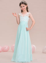 Load image into Gallery viewer, Jazlene Chiffon A-Line V-neck Junior Bridesmaid Dresses Floor-Length