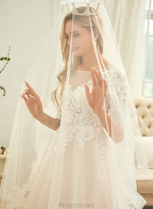 Train Dress Wedding Dresses Ball-Gown/Princess Wedding Sweep Jasmin Lace Scoop Tulle Neck