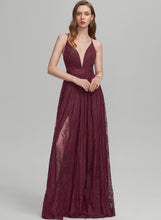 Load image into Gallery viewer, Front A-Line With V-neck Lace Prom Dresses Floor-Length Jenny Split